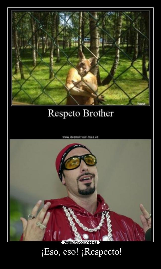 ¡Eso, eso! ¡Respecto! -
