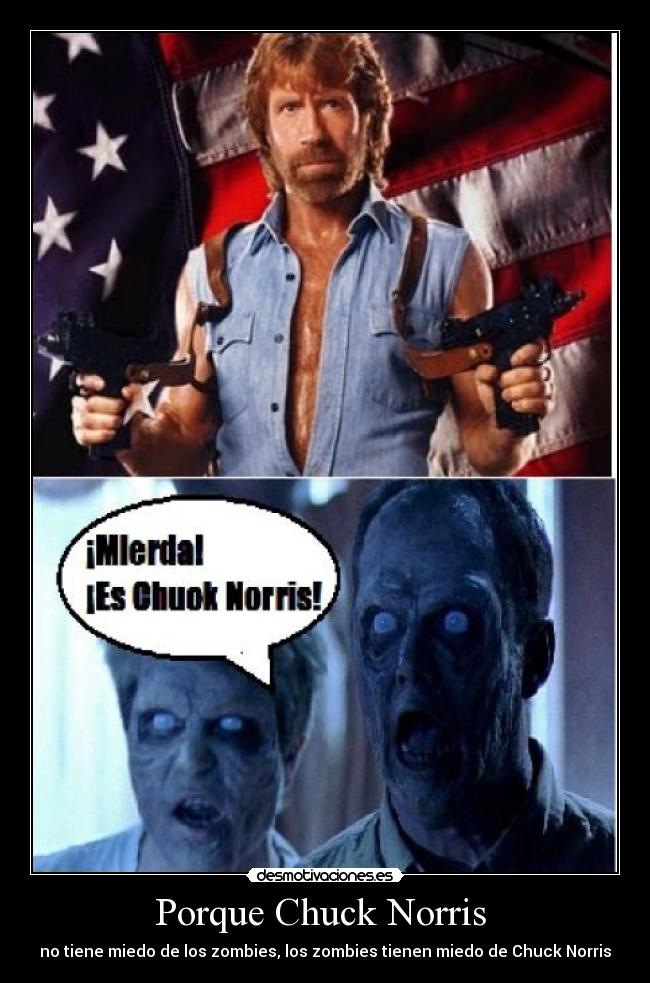 Porque Chuck Norris - no tiene miedo de los zombies, los zombies tienen miedo de Chuck Norris