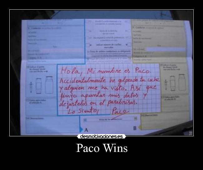 Paco Wins -