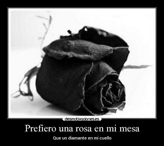 Prefiero una rosa en mi mesa - Que un diamante en mi cuello