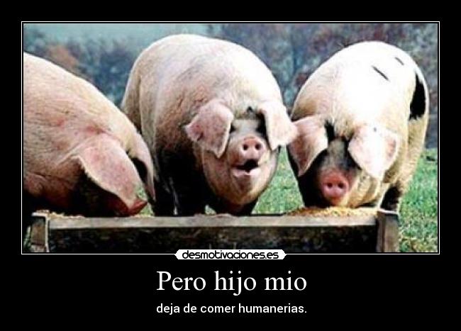 Pero hijo mio - deja de comer humanerias.