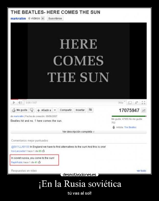¡En la Rusia soviética - tú vas al sol!