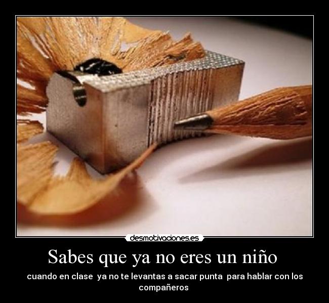 Sabes que ya no eres un niño  - 