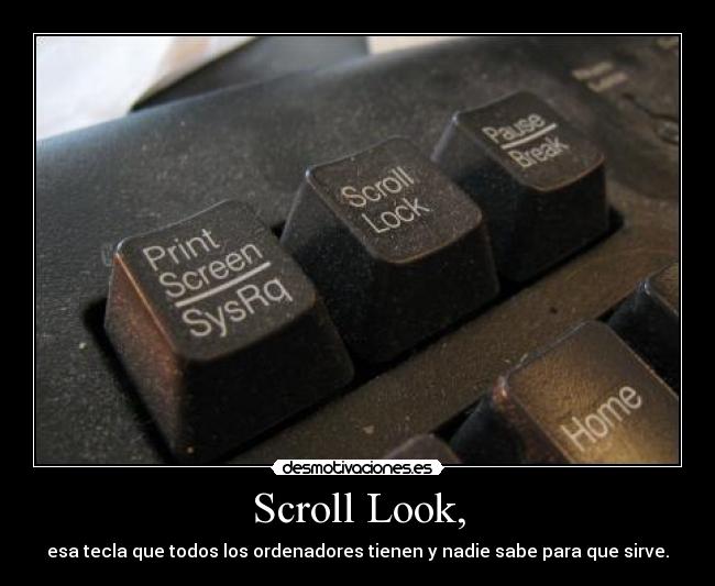 carteles scroll lock innutil todos los ordenadores nadie sabe desmotivaciones