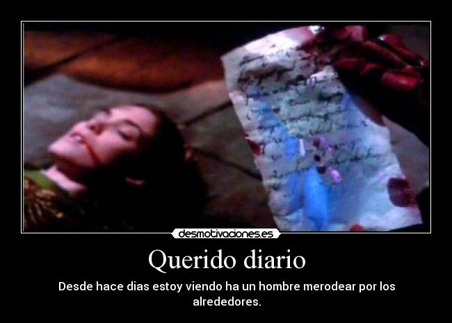 Querido diario - Desde hace dias estoy viendo ha un hombre merodear por los alrededores.