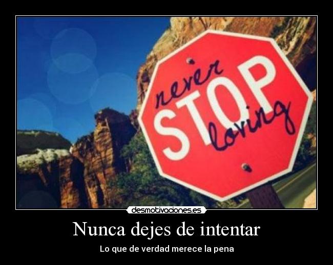 Nunca dejes de intentar - Lo que de verdad merece la pena