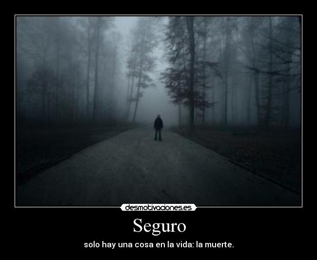 Seguro - solo hay una cosa en la vida: la muerte.