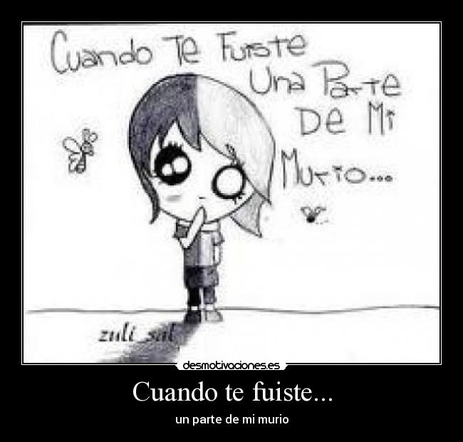 Cuando te fuiste... - un parte de mi murio