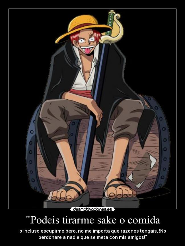 carteles comida shanks one piece desmotivaciones