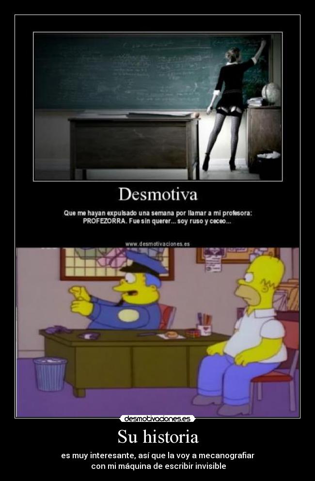 carteles historia simpson profezorra desmotivaciones