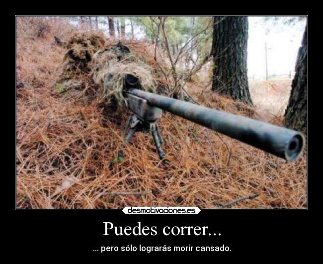 carteles francotirador correr sniper desmotivaciones