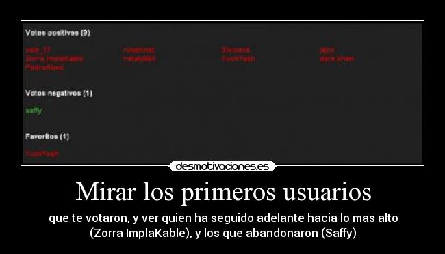 Mirar los primeros usuarios - 