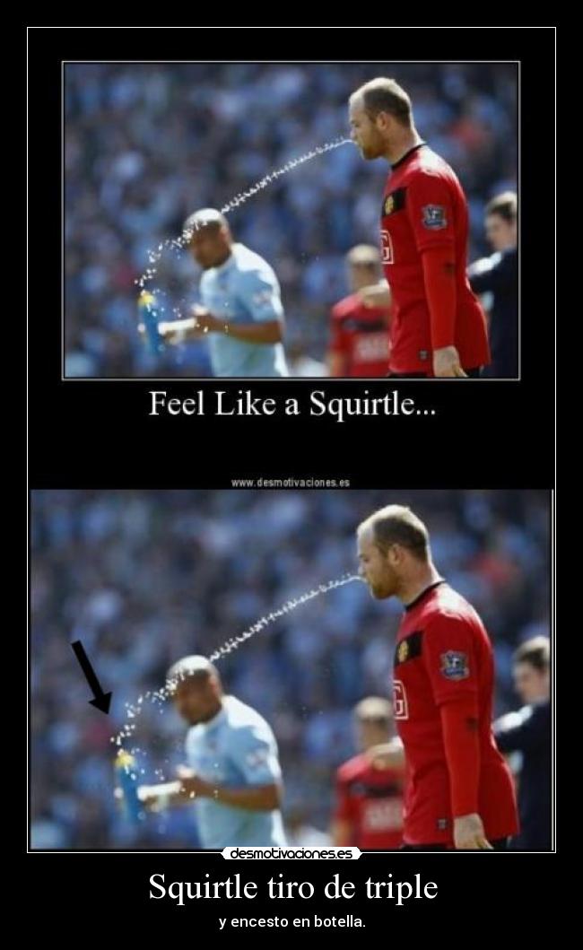 Squirtle tiro de triple - y encesto en botella.