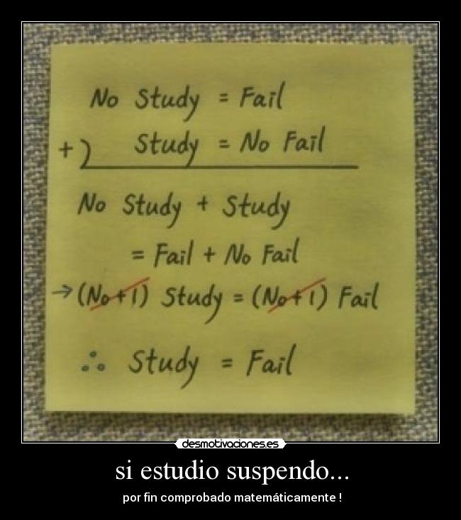 si estudio suspendo... - por fin comprobado matemáticamente !