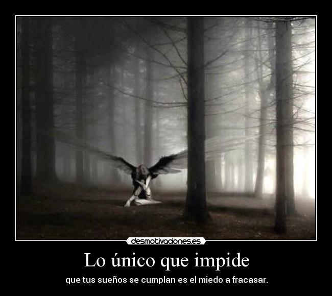 Lo único que impide - que tus sueños se cumplan es el miedo a fracasar.