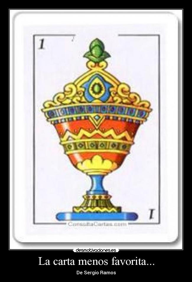 La carta menos favorita... - De Sergio Ramos