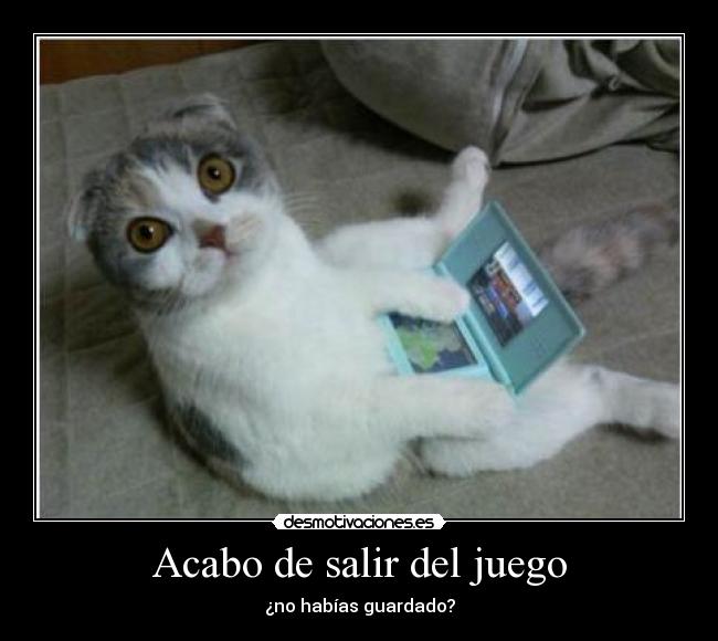 Acabo de salir del juego - ¿no habías guardado?