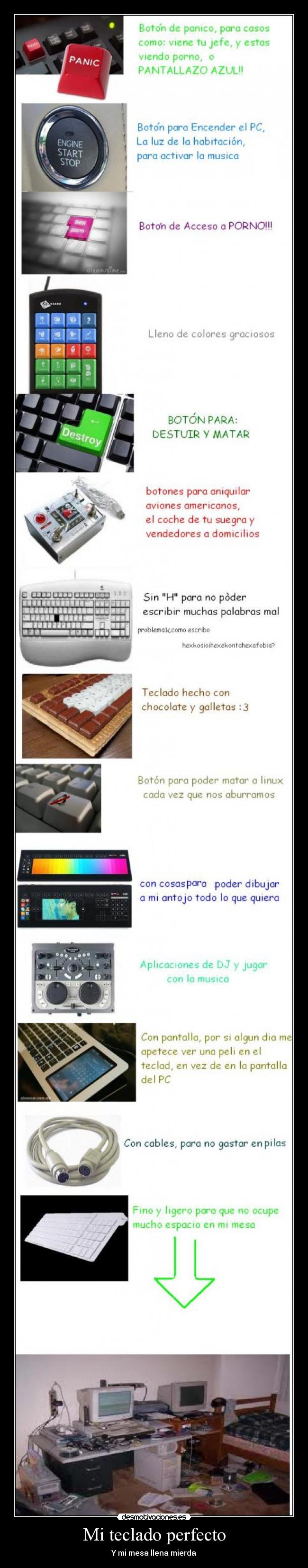 Mi teclado perfecto - Y mi mesa llena mierda