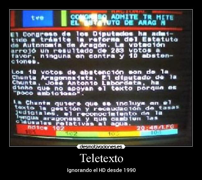 Teletexto - Ignorando el HD desde 1990