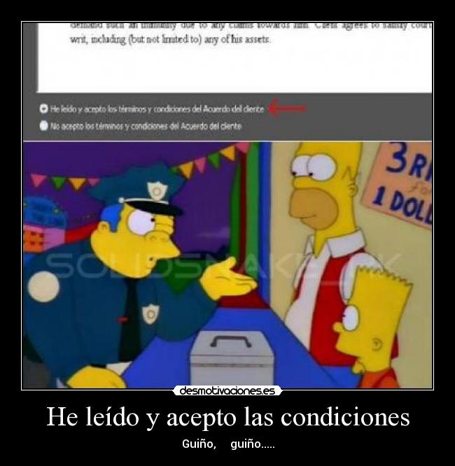 He leído y acepto las condiciones -