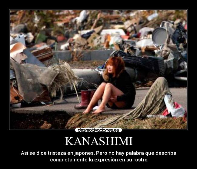 KANASHIMI - Asi se dice tristeza en japones, Pero no hay palabra que describa
completamente la expresión en su rostro