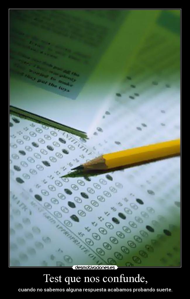 Test que nos confunde, - 