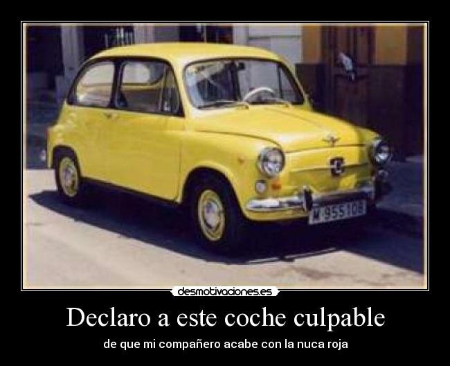 Declaro a este coche culpable - de que mi compañero acabe con la nuca roja