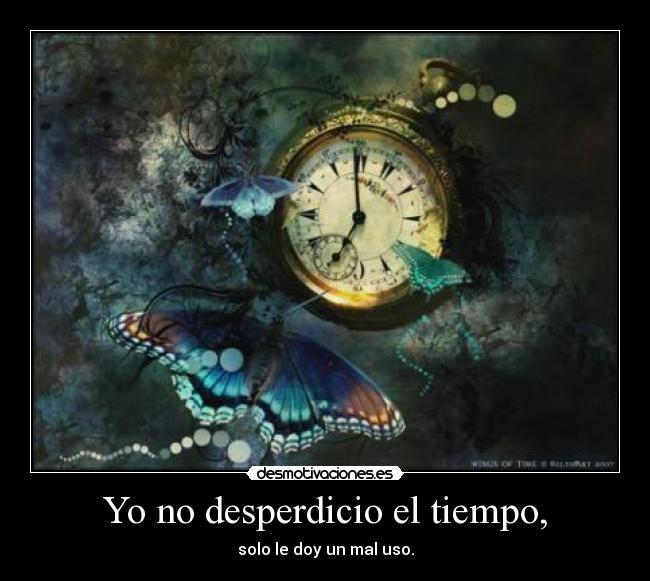 Yo no desperdicio el tiempo, - solo le doy un mal uso.