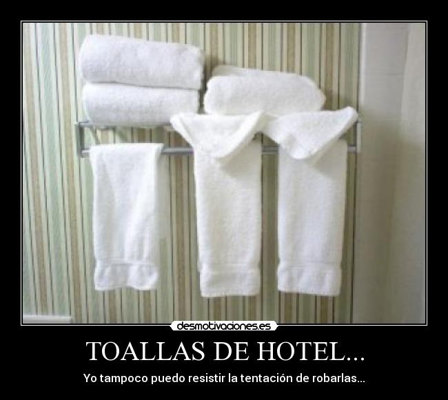 TOALLAS DE HOTEL... - Yo tampoco puedo resistir la tentación de robarlas...