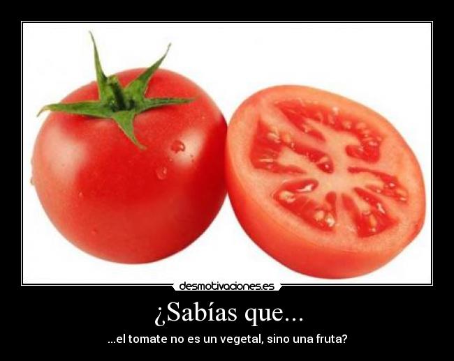 ¿Sabías que... - ...el tomate no es un vegetal, sino una fruta?