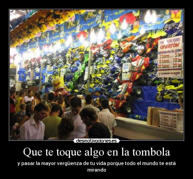 carteles tombola desmotivaciones