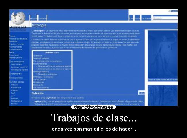 Trabajos de clase... - cada vez son mas dificiles de hacer...