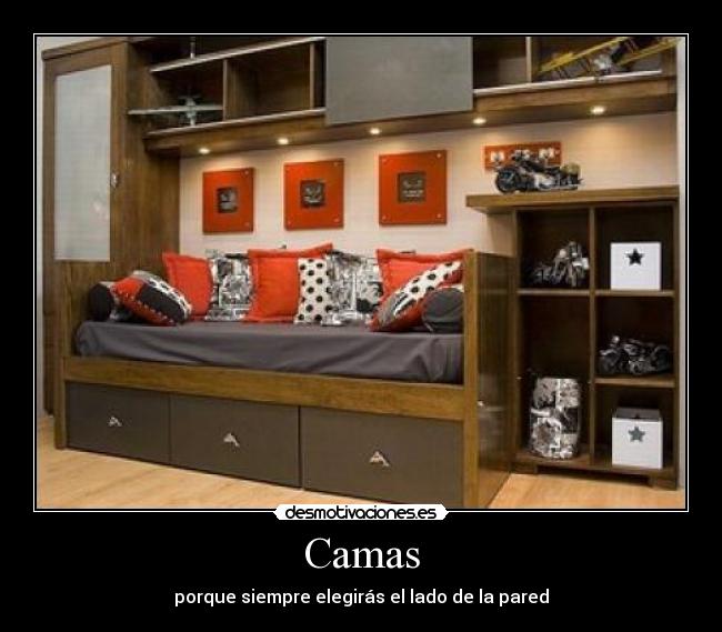 Camas - porque siempre elegirás el lado de la pared