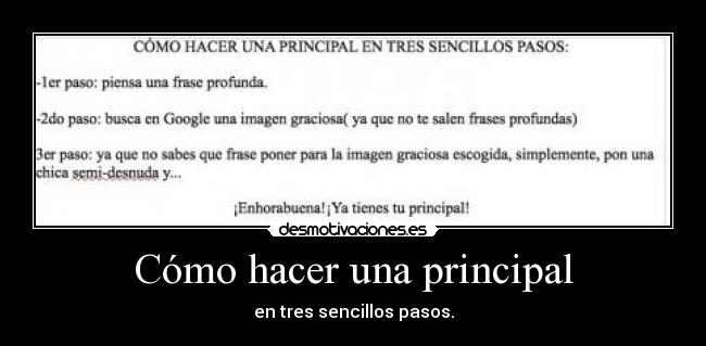 Cómo hacer una principal -