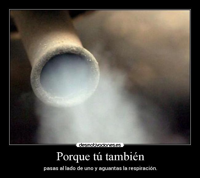 Porque tú también - pasas al lado de uno y aguantas la respiración.