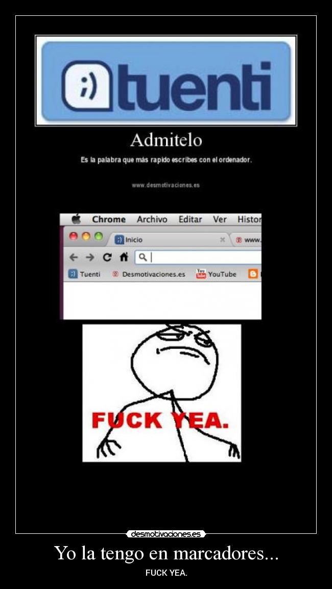carteles tuenti respuesta marcadores fuck yea yeah desmotivaciones