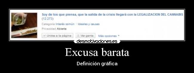 Excusa barata - Definición gráfica