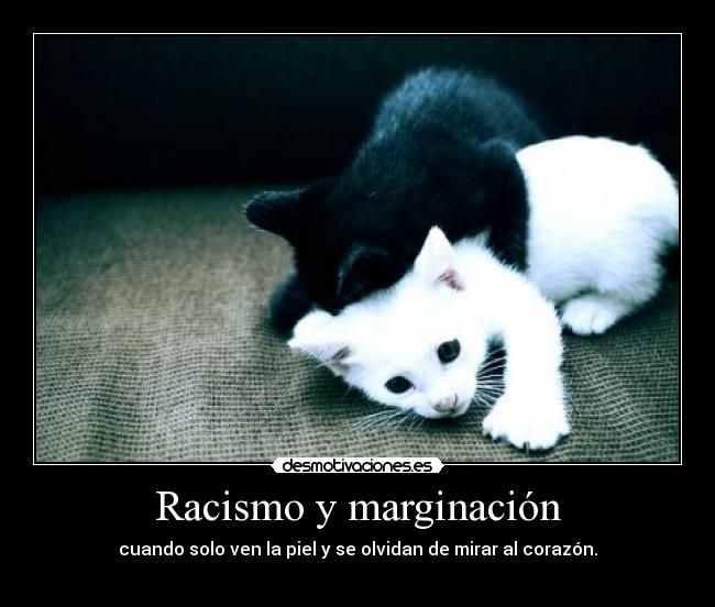 Racismo y marginación - cuando solo ven la piel y se olvidan de mirar al corazón.
