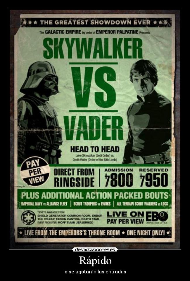 Rápido - o se agotarán las entradas