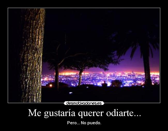 Me gustaría querer odiarte... -