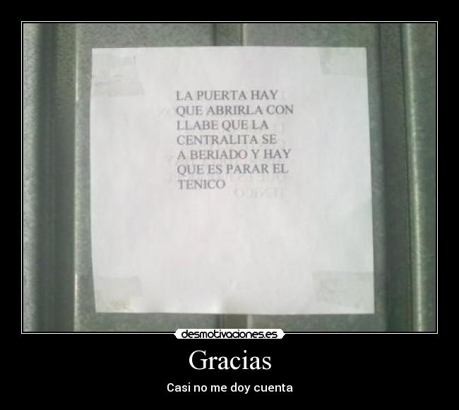 Gracias - Casi no me doy cuenta