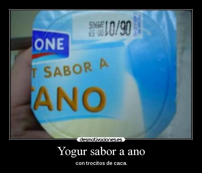 Yogur sabor a ano - con trocitos de caca.