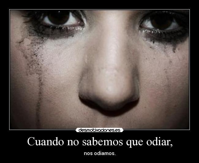Cuando no sabemos que odiar, -