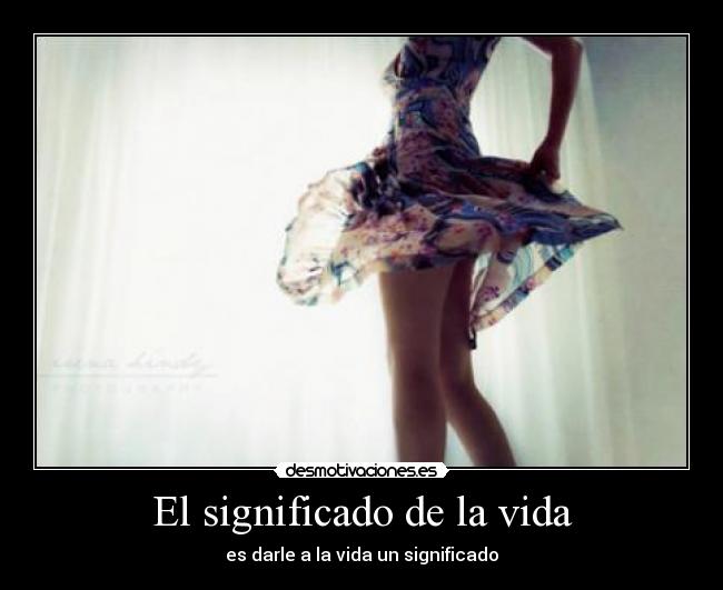 El significado de la vida - es darle a la vida un significado