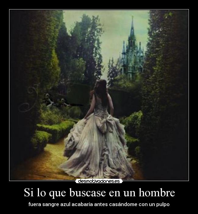 Si lo que buscase en un hombre - fuera sangre azul acabaría antes casándome con un pulpo