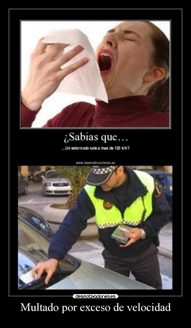 Multado por exceso de velocidad -