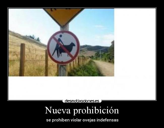 Nueva prohibición - se prohiben violar ovejas indefensas