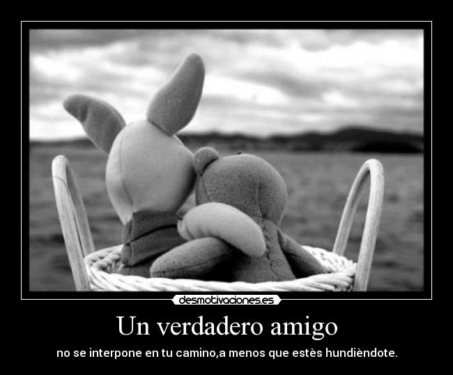 Un verdadero amigo - no se interpone en tu camino,a menos que estès hundièndote.