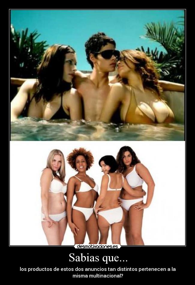 carteles sabias que productos axe dove anuncio distintos multinacional desmotivaciones