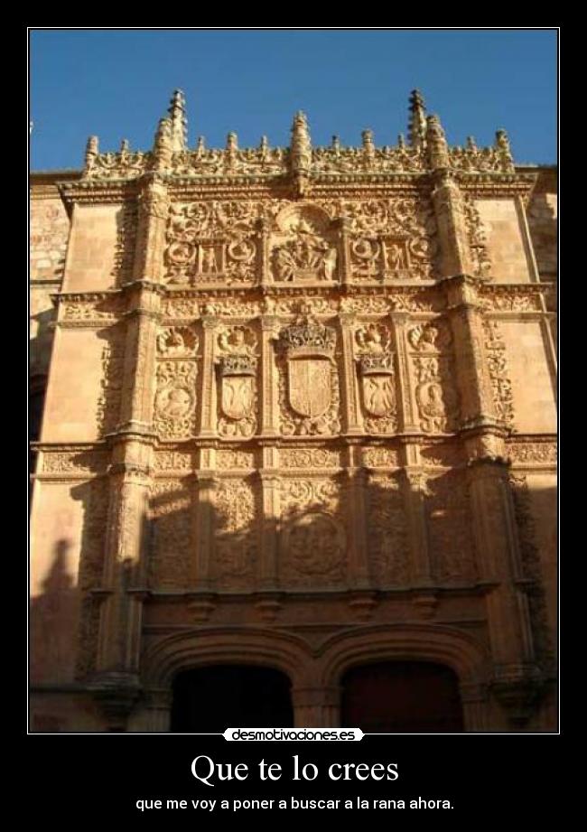 Que te lo crees - que me voy a poner a buscar a la rana ahora.